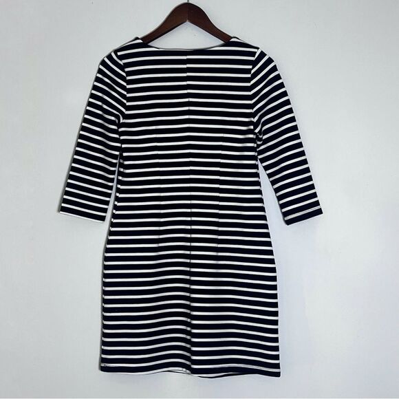 Gap Shift Dress in Ponte Navy Blue and White Striped - Picture 2 of 6
